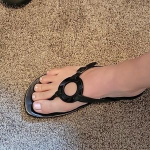 Black sandals. Size 9. Kim Roger's. Adjustable strap